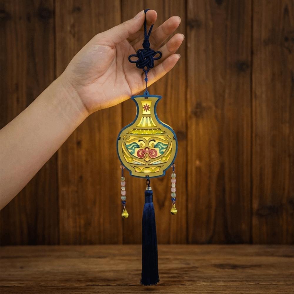 Lightweight DIY Craft Material Kit Wooden Hanging Lantern Portable Handheld Lantern Gift