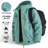American Retro Contrasting Mountain Jacket Multi-zipper Design Hooded Jacket Outdoor Waterproof Hiking Jacket