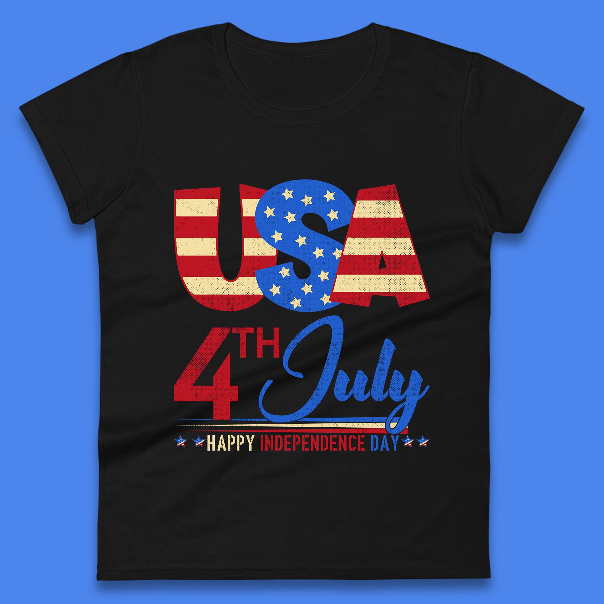 USA 4th July Happy Independence Day Celebration Patriotic Womens Tee T Shirt Mens Tops Unisex Top L