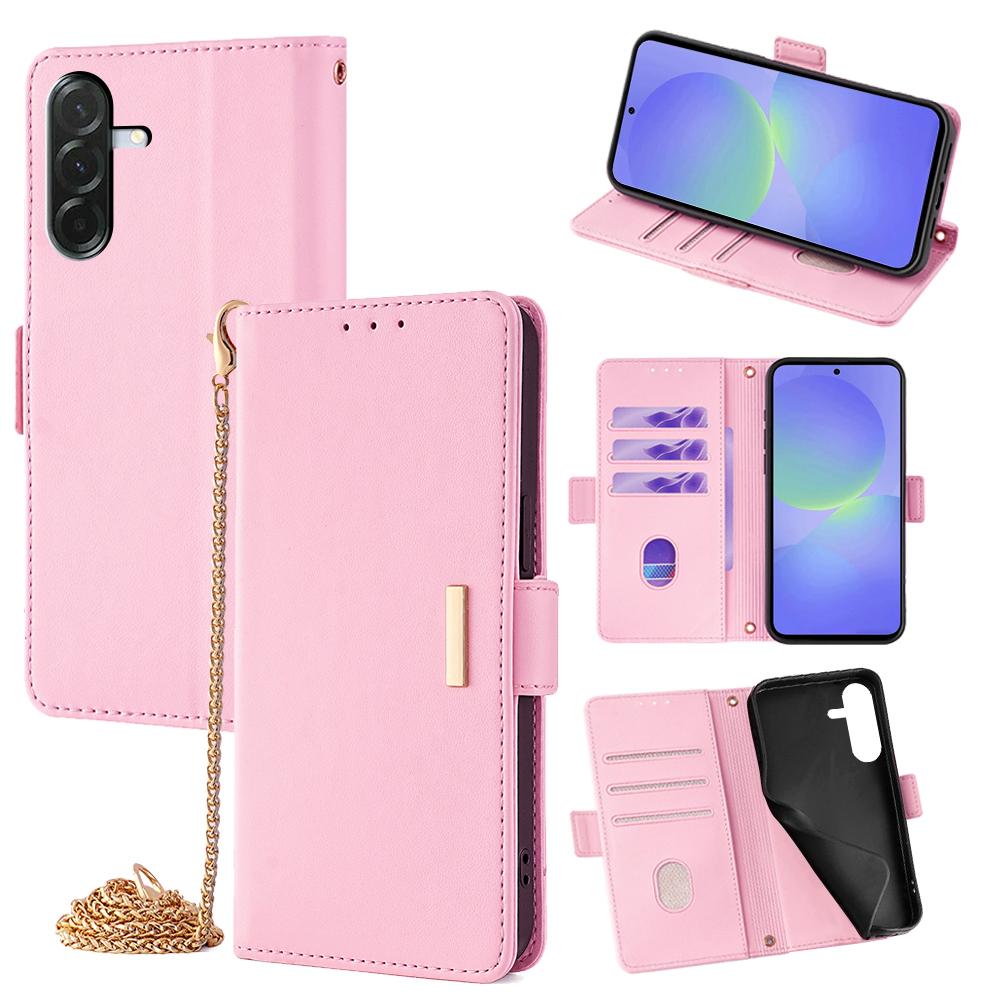 For Samsung Galaxy A36 5G Case PU Leather Wallet Stand Phone Cover with Crossbody Shoulder Strap