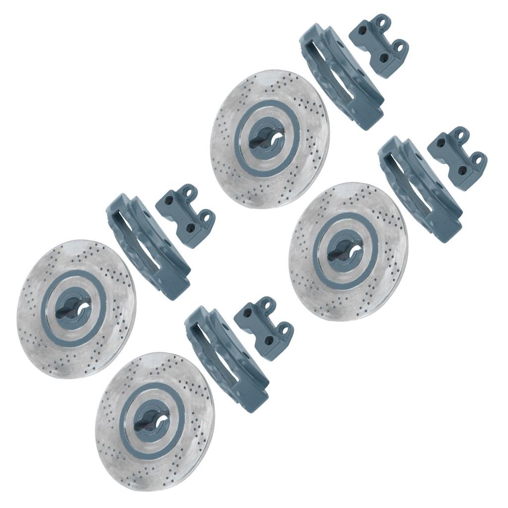 4Pcs Simulation Metal Brake Discs Calipers Fit for Traxxas TRX4 TRX6 1 10 RC Car PartsGray