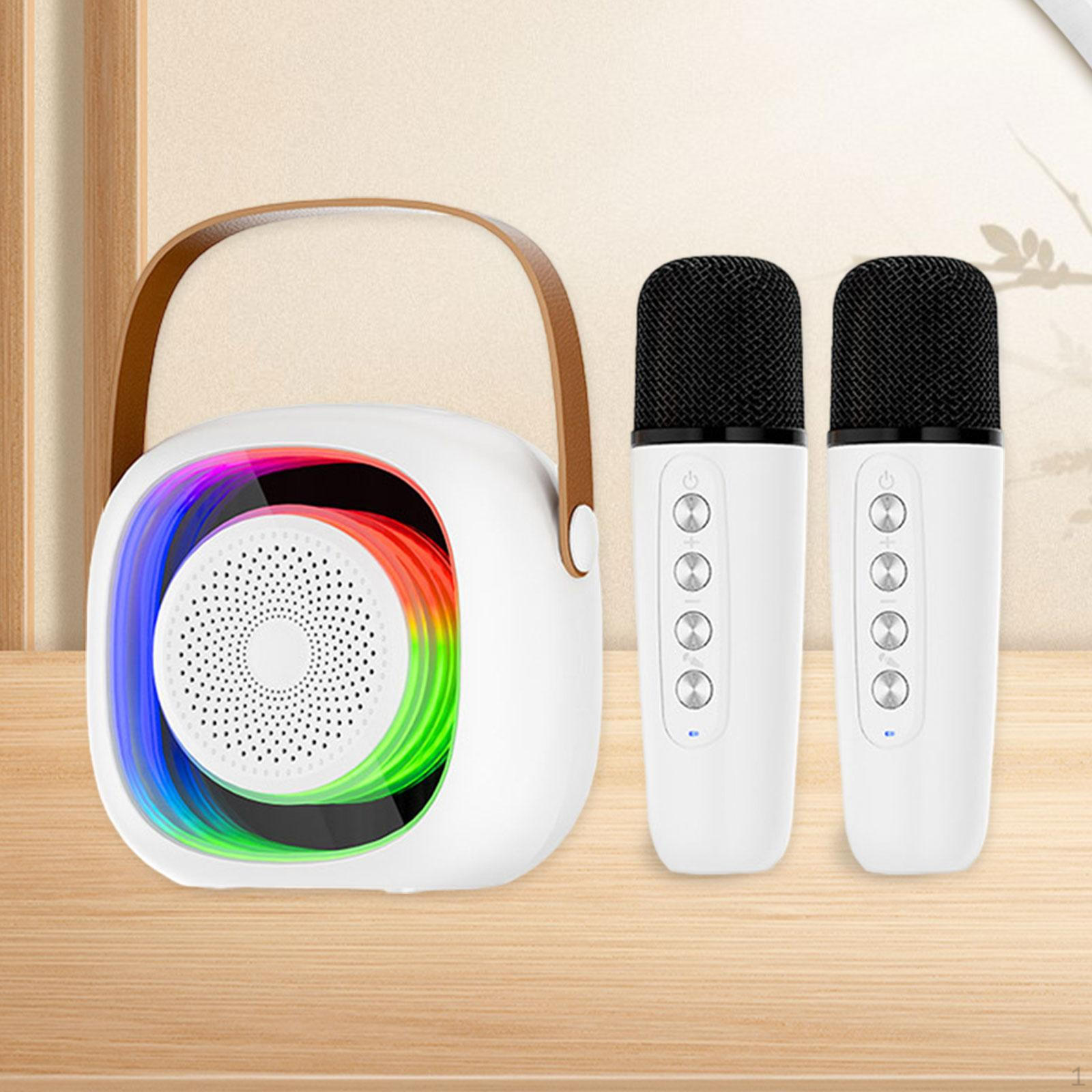 

Мини-караоке-машина для семейного отдыха на природе с 2 микрофонами белый