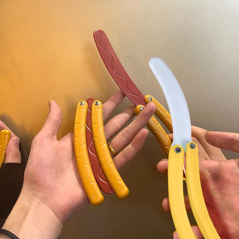 3D Printing Gravity  Dog Butterfly Knife Banana Radish Knife Model Push Card Decompressionn Toy Student Prize