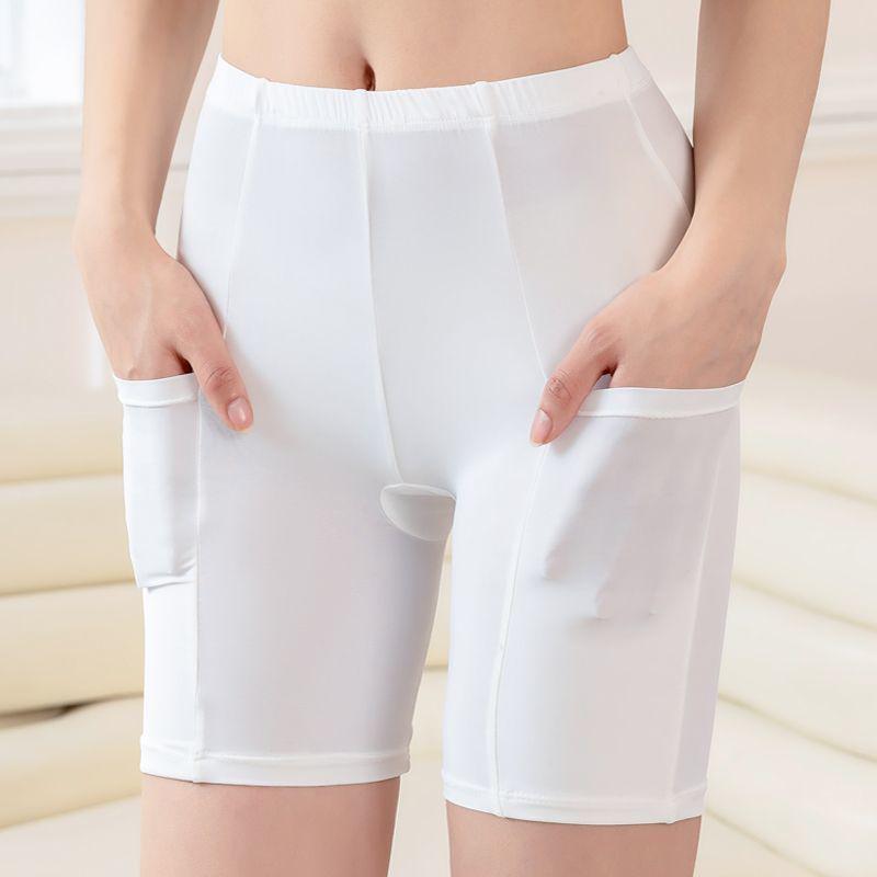 

High-Waist Ice Silk Safety Shorts - Women s Anti-Exposure, No Roll, Plus Size Summer Base Layer. XL (103-123 lbs)
