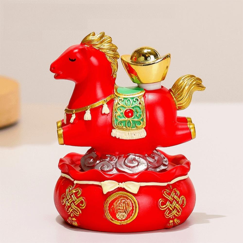 Resin New Year Mascot Miniature Desktop Ornament Zodiac Ornaments Gift Horse Figurine  Cabinet