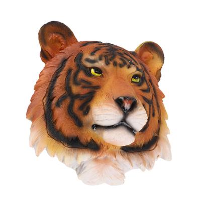 3D Animal Head Statue Resin Simulation Leopard Tiger Wolf Head Ornament Wall Hanging Sculpture for Home Livingroom Bar Decor