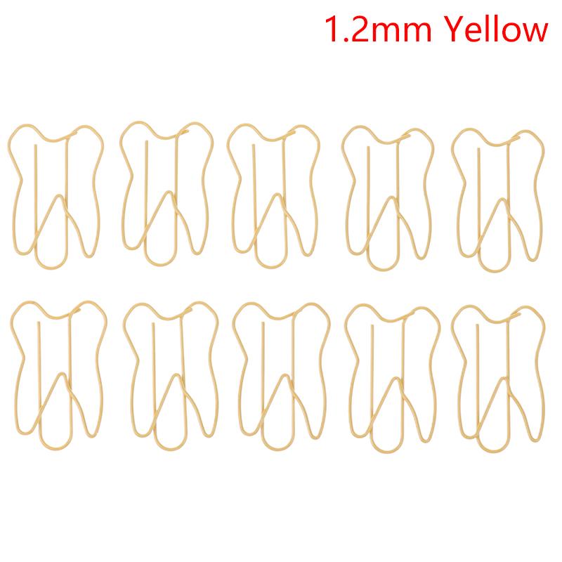 20Pcs Tooth Shape Metal Paper Clips Cute Colorful Paperclip Bookmark Note Memo Ticket Clip Dentist Gift Clinic Office Stationery