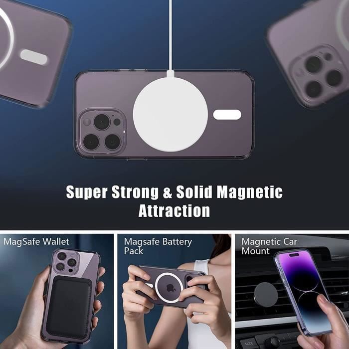 Coque de Protection - BOOLING - iPhone 14 Pro - Rigide - Transparent - Cercle Magnétique
