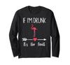 If Drunk Her Fault Wine Flamingo Matching Couple Long Sleeve I'm It's T-Shirt