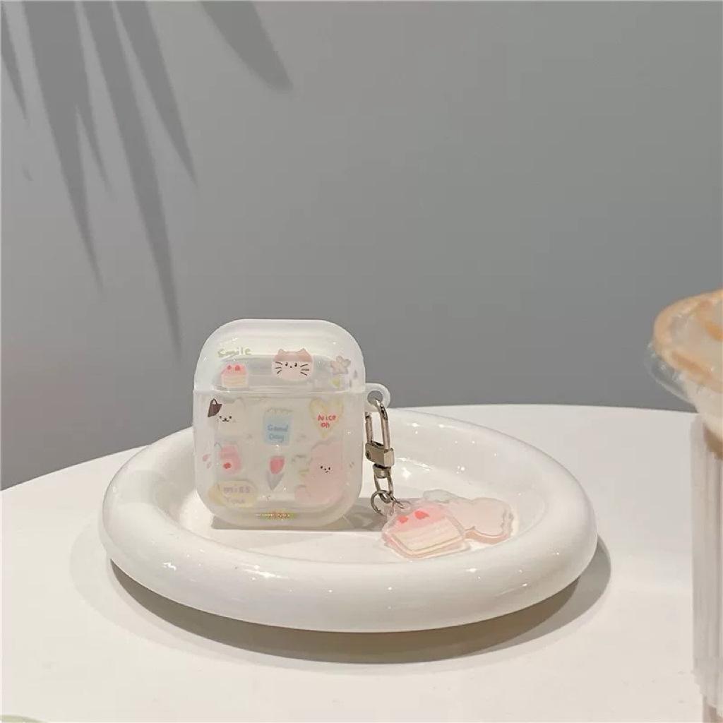 Applicable AirPods 1/1/1/1 Generation Cherry Animal Dog Protective Case Apple Pro1 Earphone Case Pendant Chain