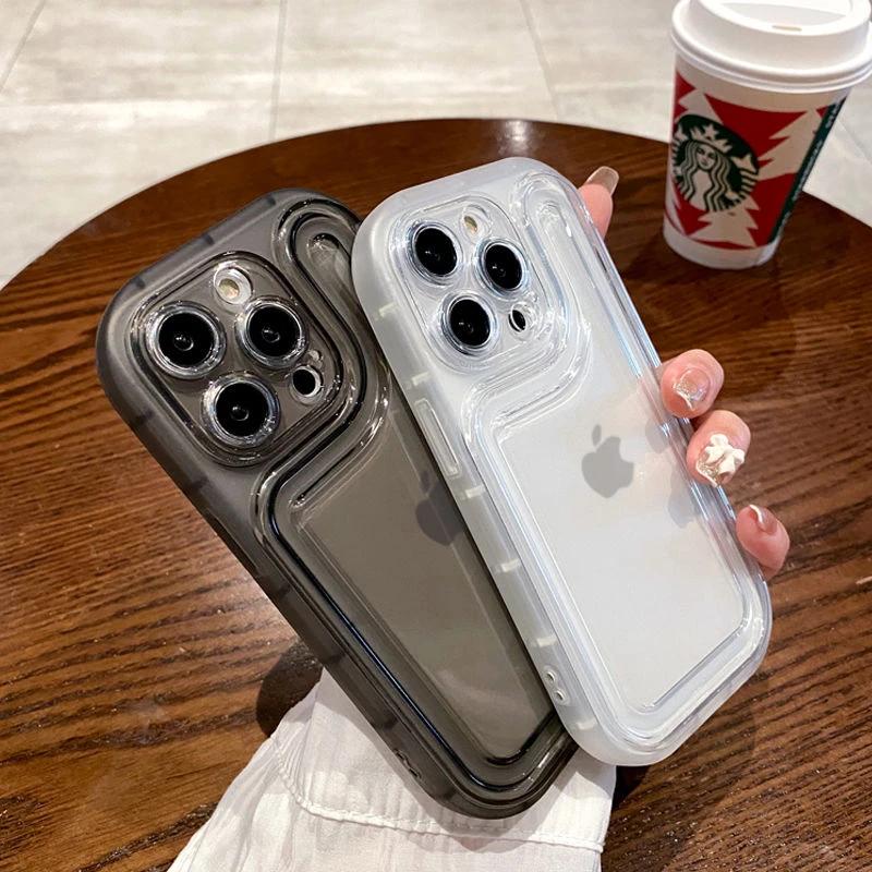 Luxury Shockproof Transparent Phone Case For iPhone 14 13 12 11 Pro Max 14Plus X XS XR Thick Soft Silicone Bumper Clear Cover