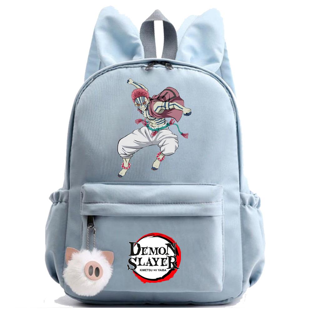 Anime Cartoon Demon Slayer Aufdruck Rucksack für Teenager Kinder Schüler Schultasche Mädchen Damen Große Kapazität Wasserdicht Reisetasche Geschenk Mochila
