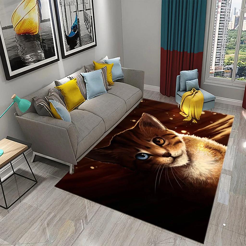 3D Cute Fantasy Cartoon Cat Carpet for Bathroom Kitchen Entrance Anti-Slip Mats Bedroom Doormat Living Room Welcome Decor Mats