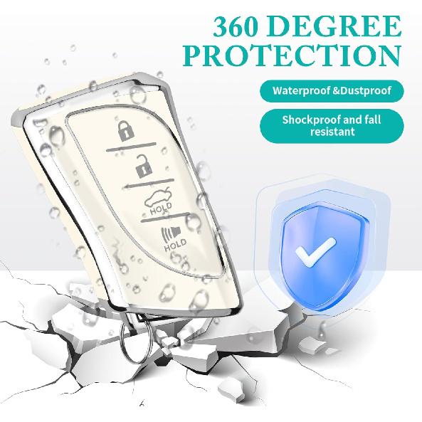 Key Fob Cover Fit for Lexus, 4 Buttons TPU Protection Key Case Compatible with 2018-2025 ES250 ES300h ES350 RX350 UX200 LS500 LS500H LC500 LC500h