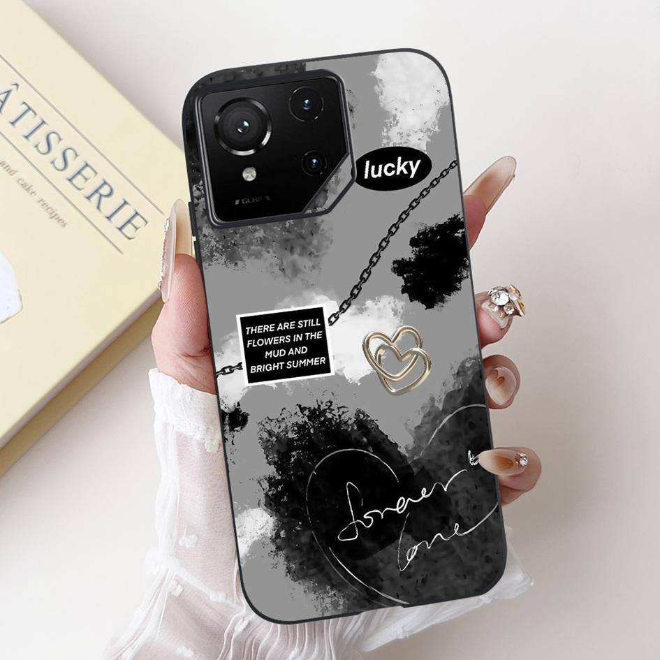 For Asus Rog Phone 9 Pro 5G Case Popular Flower Cartoon Soft Black Silicone Shockproof Cover For Asus Rog Phone 9 FE Phone9 Capa