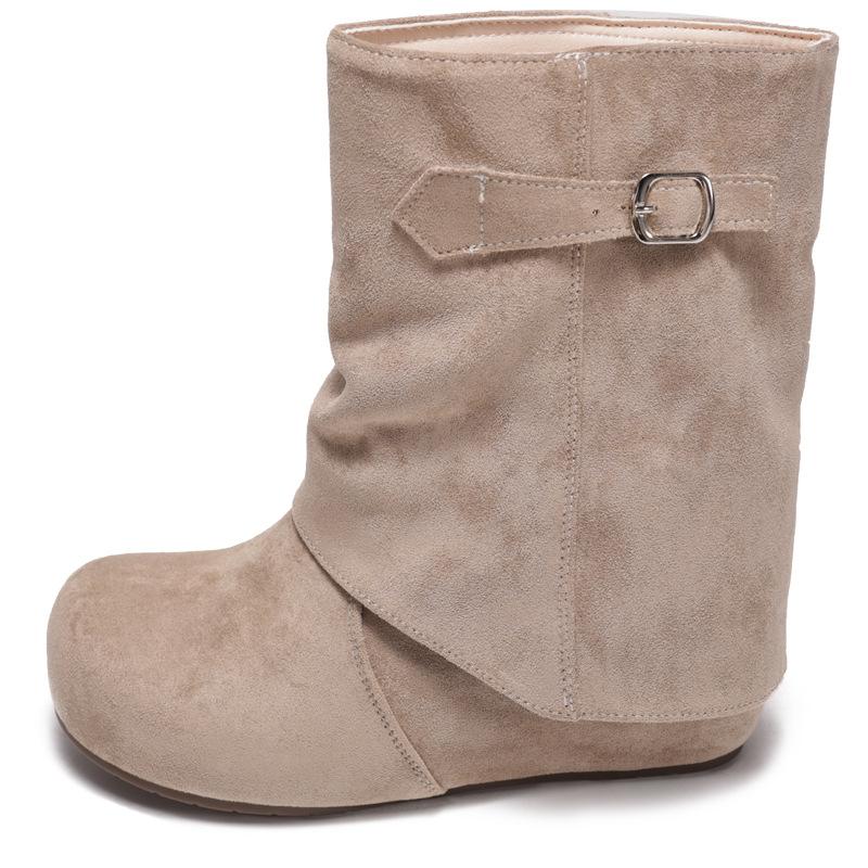 Knight brown trousers beautiful boots new medium boots thick-soled Martin boots autumn and winter boots women's short boots rad