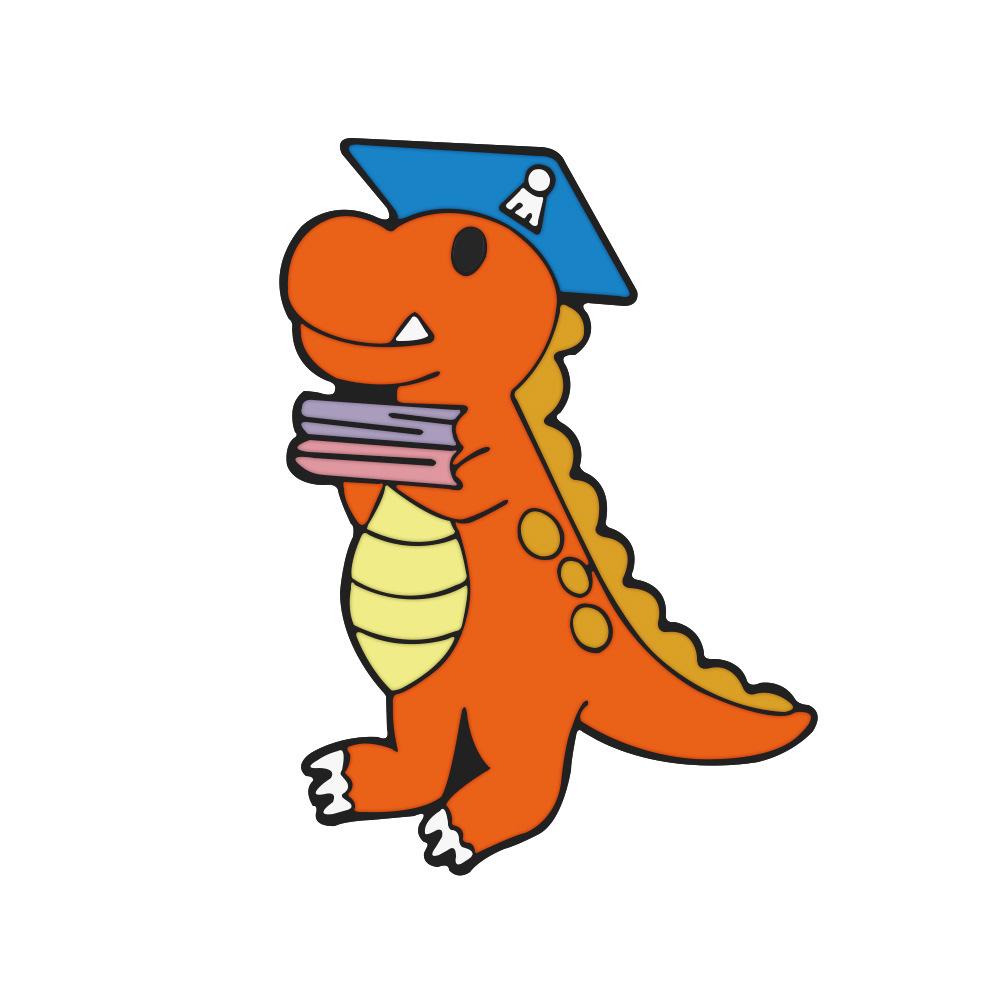 Adorable Kawaii Dinosaur Cartoon Brooch: Soft Animal Badge, Student Bag Pendant Ornament