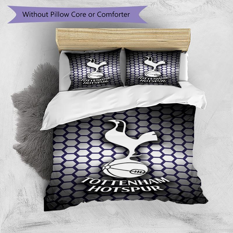 Tottenham Hotspur F.C Design Printed Pattern Duvet Cover Set – Includes 1 Duvet Cover and 2 Matching Pillowcases Bedroom Decor Christmas Gifts