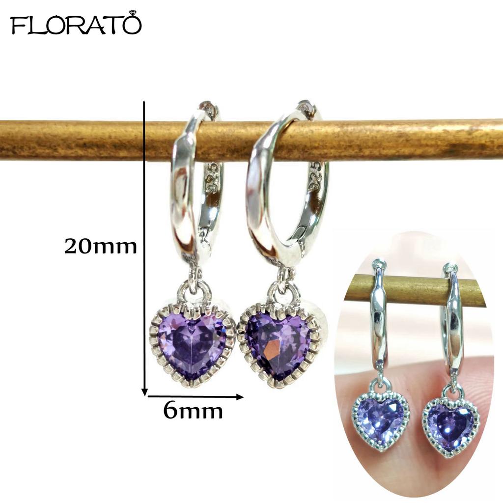 925 Silver Needle Elegant Purple Earrings Exquisite Small Hoop Earrings for Women Fashion Puncture Jewelry Accessories