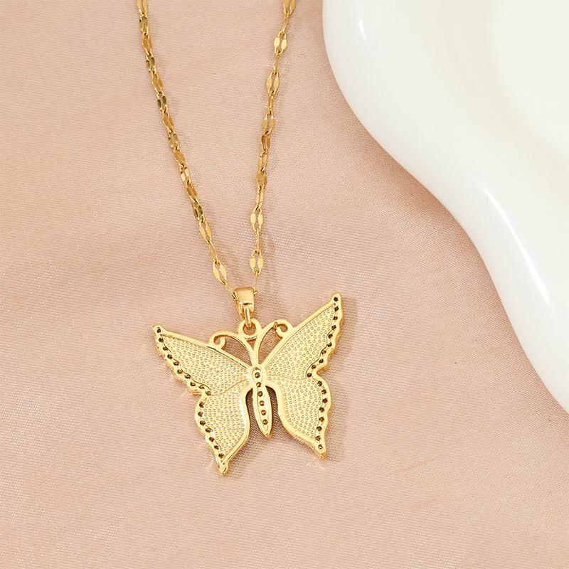 Xiulu Butterfly Necklace Women'S Simple Ol Fresh Natural Symphony Pendant