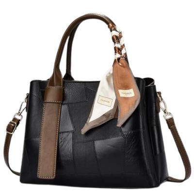 ORIJIRI Shoulder Large Includes PU Leather Women's Bag/Handbag, Popular, Capacity, 2-Way Bag, Scarf, Cute, (Black)