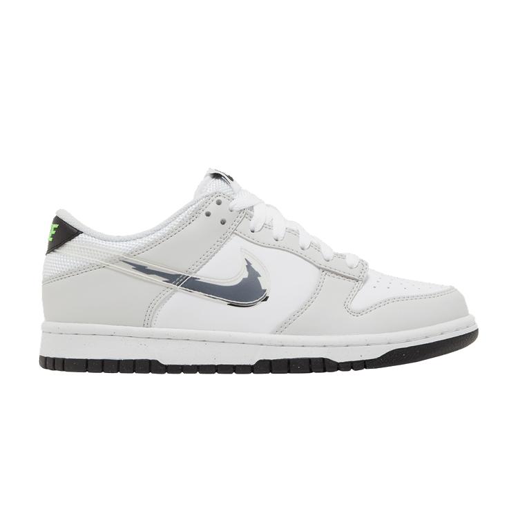 Nike Dunk Low Glitch Swoosh White Grey (GS) 35.5
