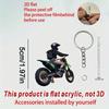 New Acrylic 2D Flat Personalized Off-road Motorcycle Rider Car Pendant Schoolbag Keychain Pendant