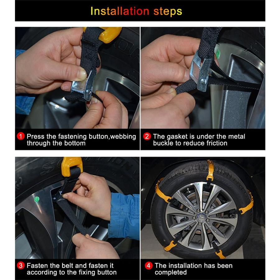 Tire Chains, Anti-skid Snow Chains for Trucks Emergency Tire Chain with Adjustab