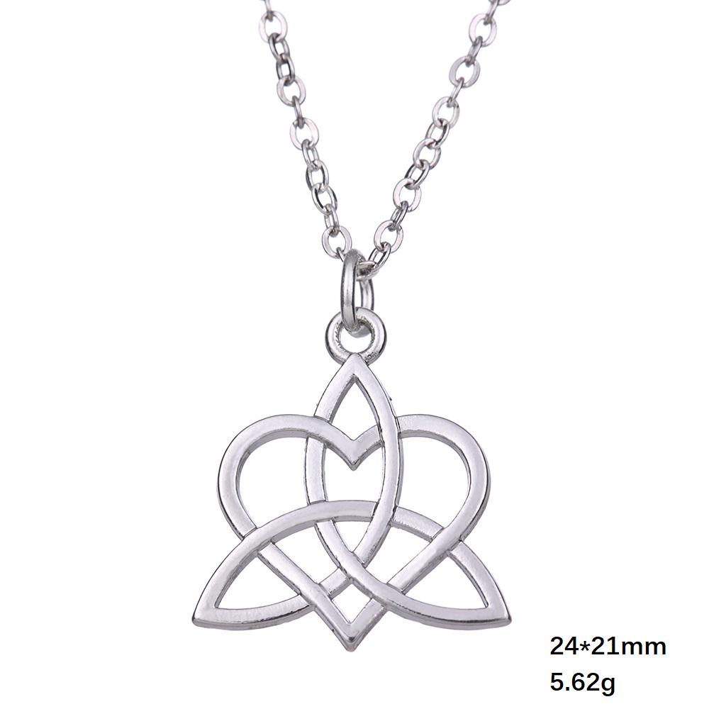 Celtics Liebesknoten Geometrischer Anhänger Halskette Antik Silber Triquetra Kette Halskette Amulett Schmuck Geschenk für Frauen