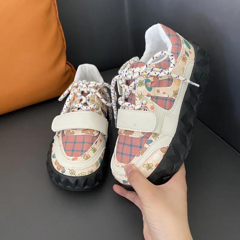 Thick Soled Women's Shoes Trend Niche Board Shoes Ugly Cute Versatile Women's Vulcanized Shoes Zapatillas De Deporte Sneakers
