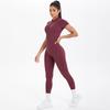 New Nude Tight Fitting Short Sleeved Yoga Sports Jumpsuit, Outdoor Leisure Running Fitness Suit, Quick Drying Jumpsuit For Women