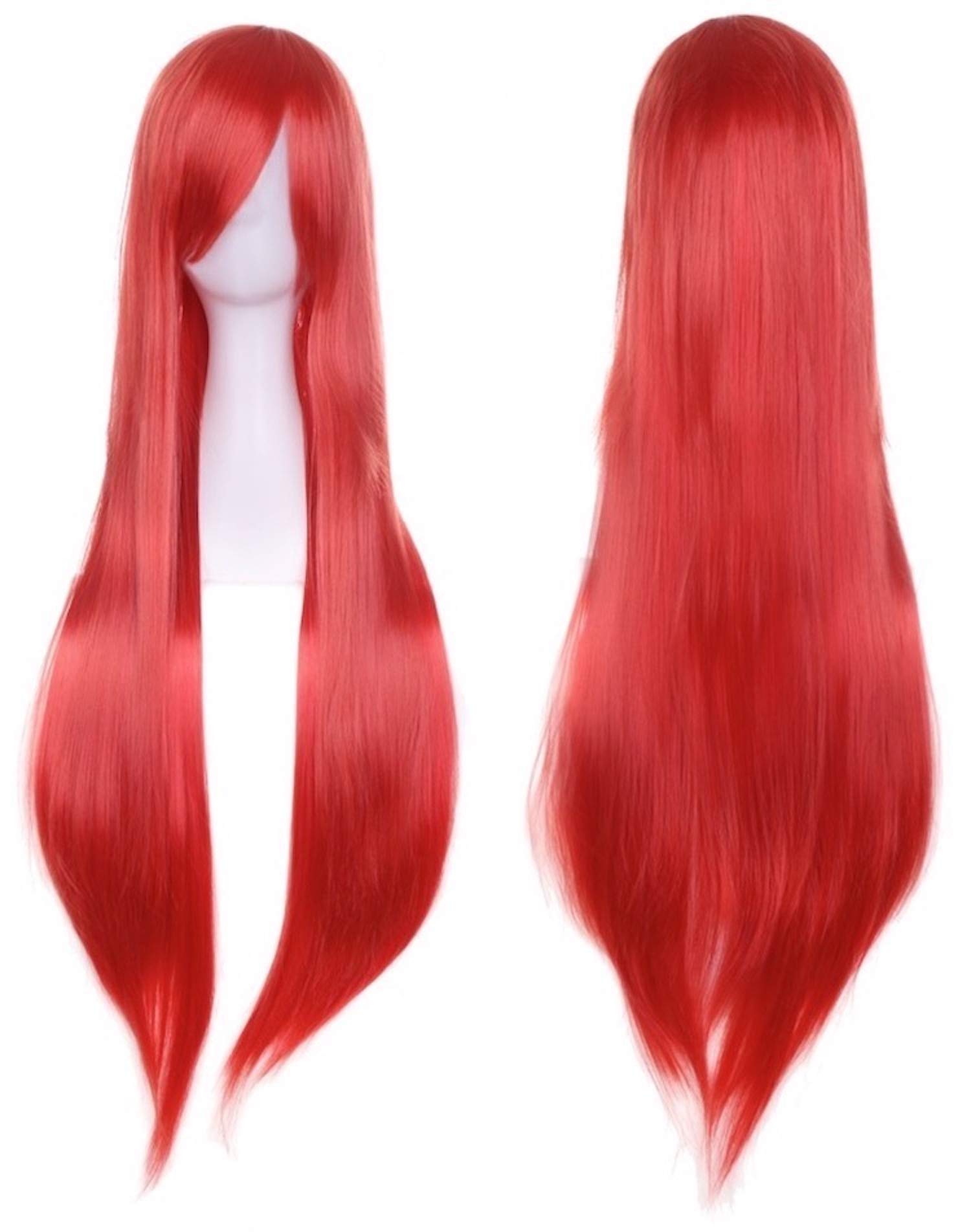 

Pumpkin Parade Wig Set Long Straight Full with Wig Stand Red Cherry 3-piece