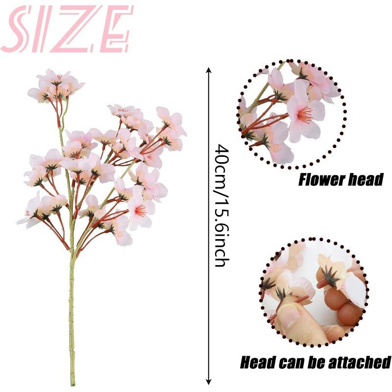 40cm Artificial Cherry Blossom Branch Silk Simulation Flower For Home Room Vase Decoration DIY Wedding Decor Bridal Bouquet