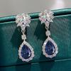 Lange Ohrringe, Simulierte Temperamentvolle Florale Wassertropfen-Ohrringe, Modischer Temperamentvoller Damen-Schmuck