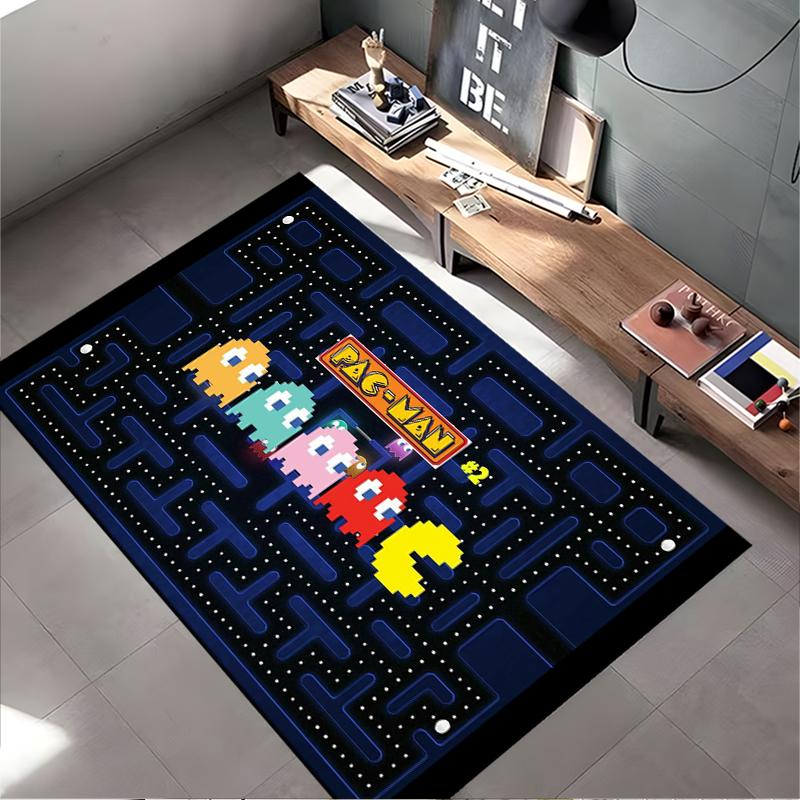 Classic Pac-Man Game Design Carpet Non-slip rug suitable for living room and bedroom sofas.