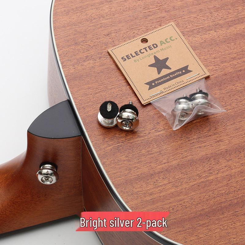 

Silver Non-Slip Guitar Strap Button for Ukulele, Bass, and Electric Guitars. 2 Pack