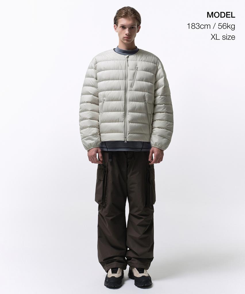 Musinsa Standard [City Leisure] Round Neck Light Down Jacket [Stone White]