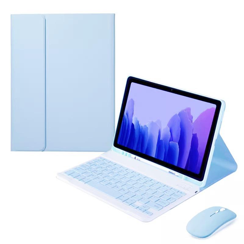 Bluetooth Keyboard & Silicone Protective Case: Compatible with Samsung S6 Lite/S7/S8/S9 Tablets, 11-Inch, with Pen Slot & Mouse