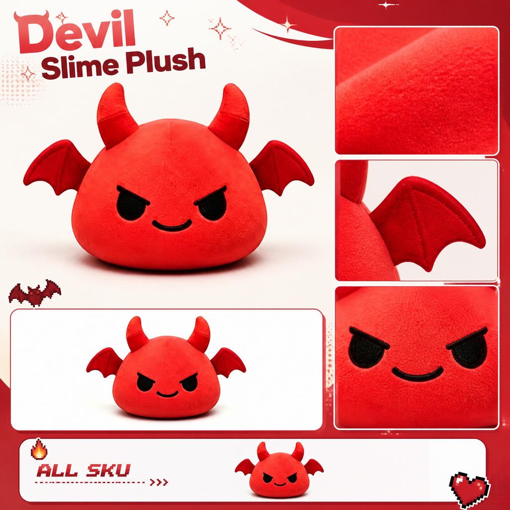 Soft Plush Toy with Horns and Wings Stuffed Animal Decorative Pillow for Home Office or Gift Collectible Item with Unique Character Design