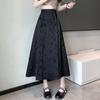 2024 Summer Women's Retro High-Waisted Jacquard Midi Skirt