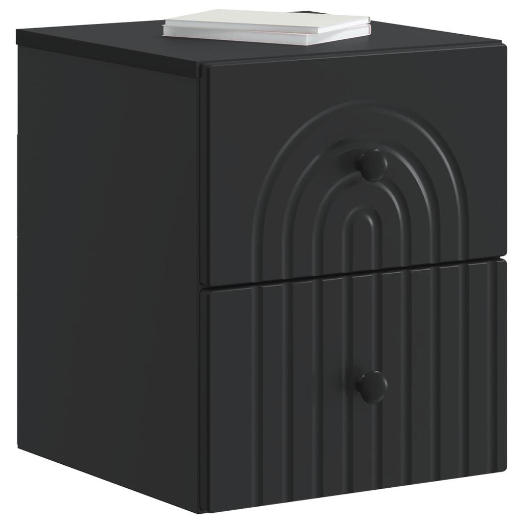 Wall Mounted Nightstand Black 33 X 34.5 X 40 Cm