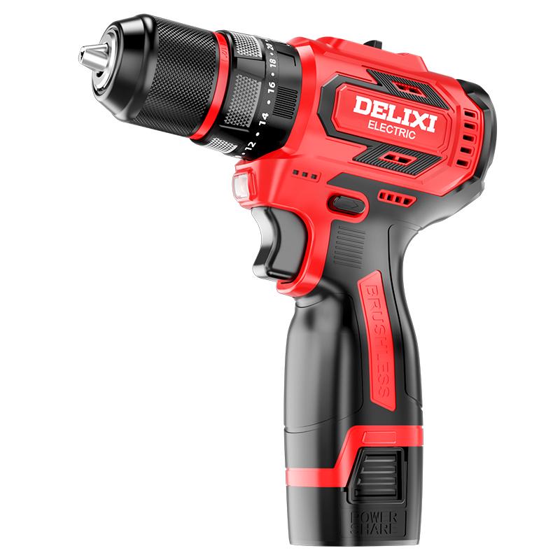 Delixi Rechargeable Brushless Electric Drill & Screwdriver with Impact Function for Household Use