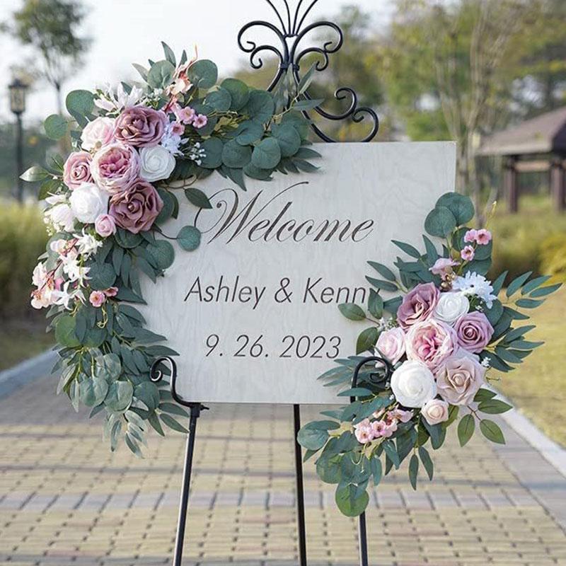 Romantic White Artificial Wedding Flowers Artificial Arch Flowers Artificial Wedding Arch Flowers Kit Wedding Welcome Sign Decor
