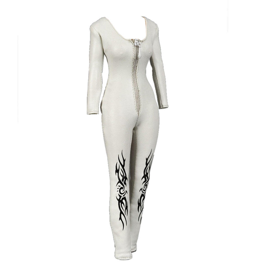 1//6 Weibliche Aktionfigur Kleidung Schwarze Jumpsuit mit Reißverschluss