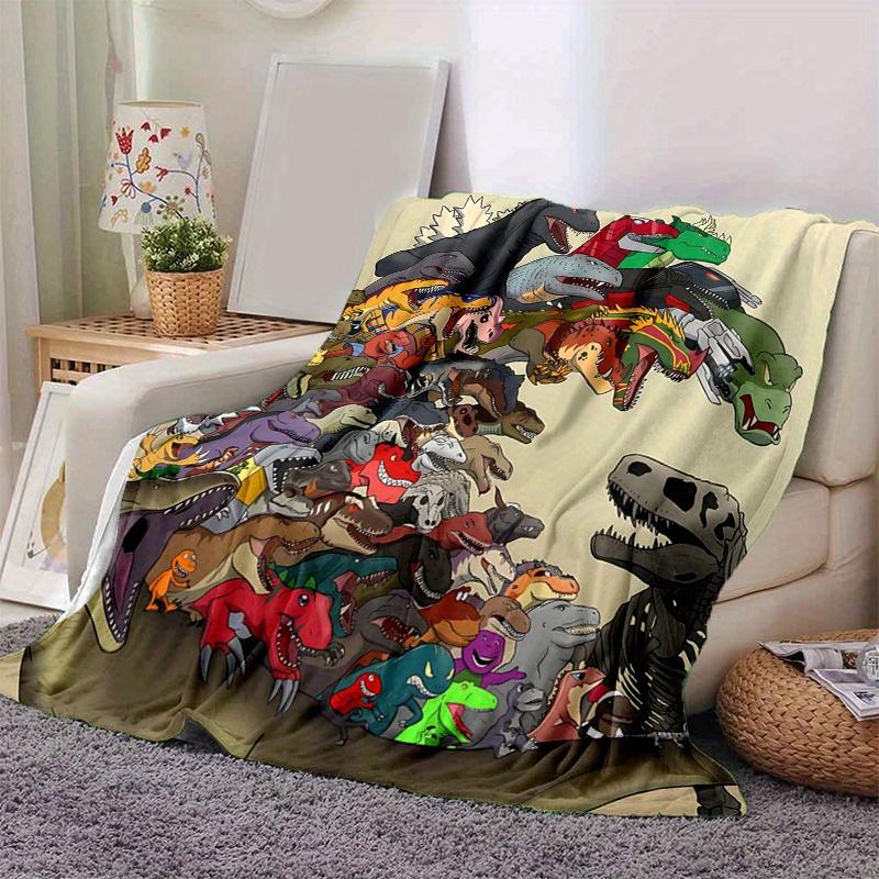 1 Stück Verschiedene Dinosaurier-Decke Weiche Überwurfdecke für Raumdekoration, Perfektes Geschenk, Wohnzimmer, Reisen, Camping, Auto-Decken