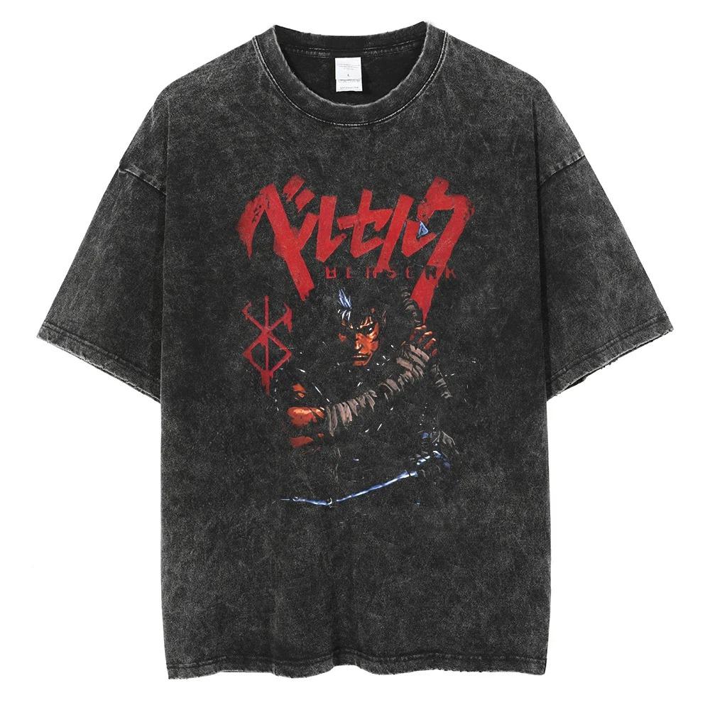 

Berserk Guts Manga Panel Vintage Washed Oversized T-Shirt | Unisex Dark Fantasy Anime Streetwear Tee M слонова кістка