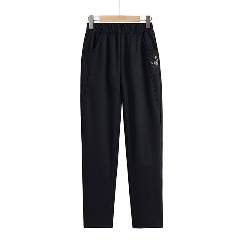 Mom's Thick Fleece Wool Pants for Winter & Middle-Aged Comfort