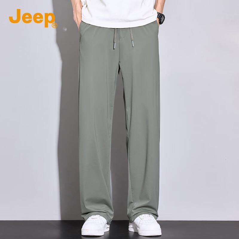 JEEP Men's Ice Silk Loose Straight Leg Casual Trousers