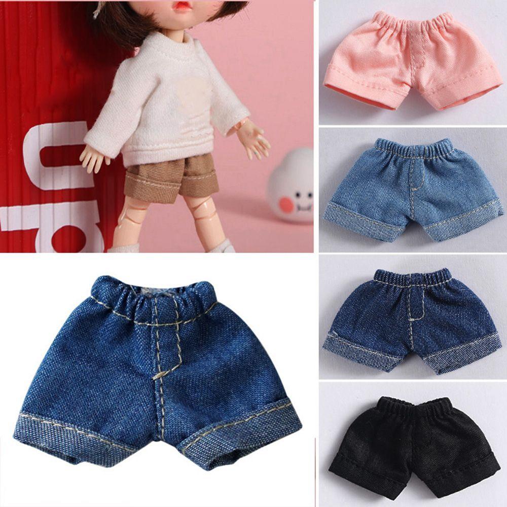 High Quality Casual Wears Kids Toys Dolls Trousers Denim Jeans Doll Short Pants Clothes Accessories