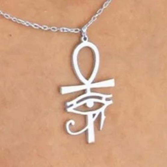 14K Gold Plated Pendant Necklace Ancient Egypt Egyptian Ankh Eternal Life Cross Eye Horus Key Life Amulet Talisman Protect Health Jewelry Charming